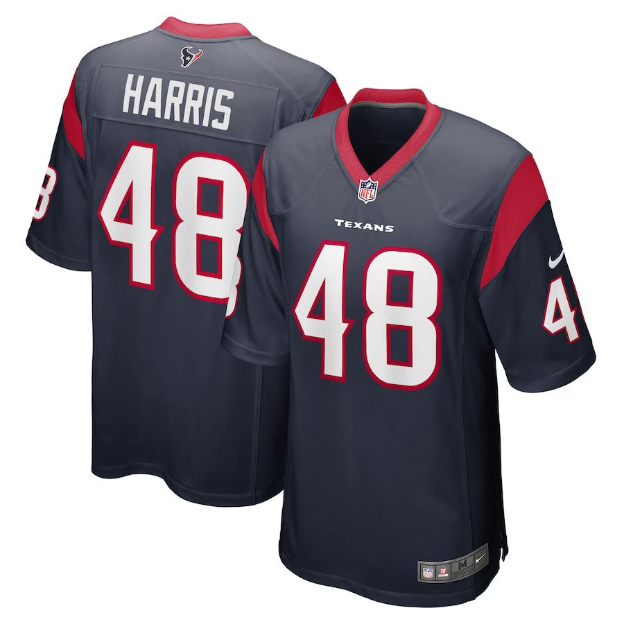 Men Houston Texans #48 Christian Harris Nike Navy Game Player NFL Jersey